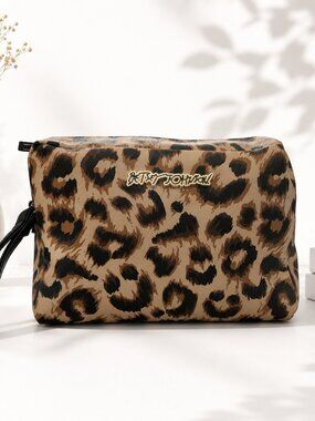 Animal Print Coquette Makeup Bag Wristlet Y2K Glam Betsey Johnson